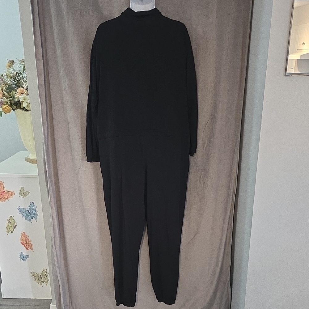 Joe Fresh 1X Black Women's Jumpsuit with Front Zipper - Picture 2 of 4
